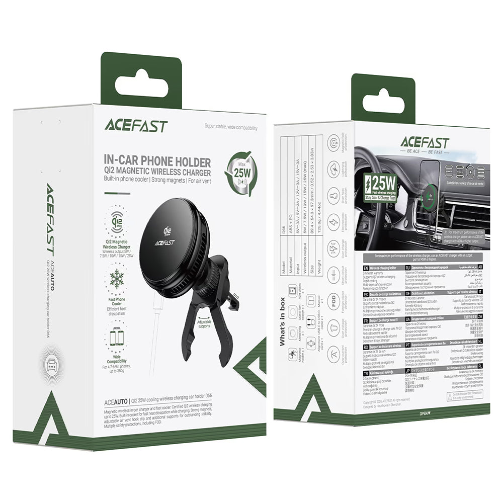 Acefast D66 trådløs billader, 25W, sort
