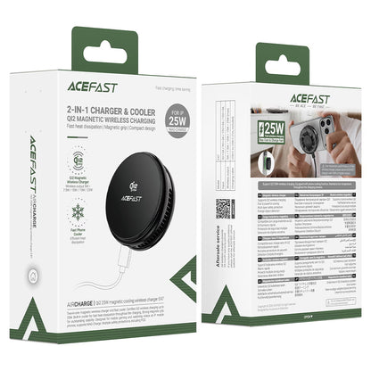 Acefast E47 2i1 trådløs netoplader, 25W, sort