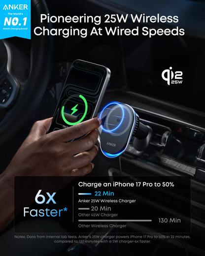 Anker Prime MagGo AirCool Trådløs Biloplader, 25W, Sort B2933H11