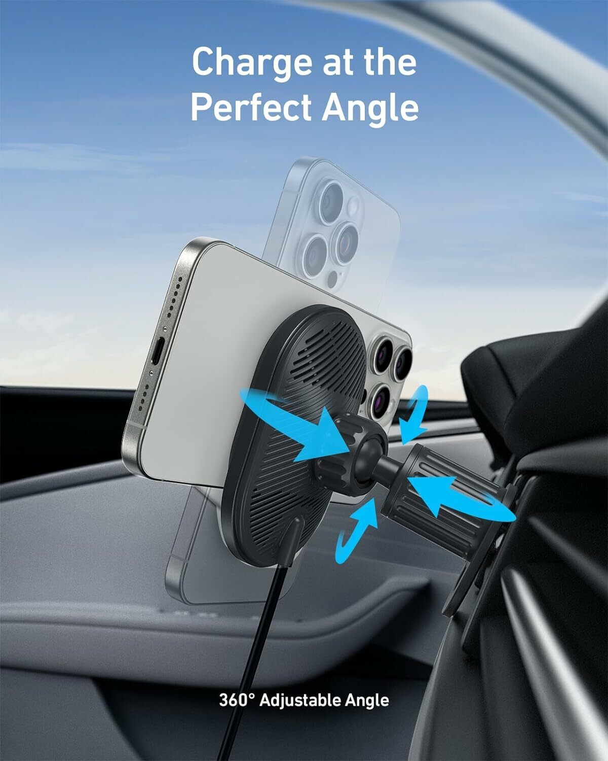 Anker MagGo Trådløs Biloplader, 15W, 1.67A, Sort B2932G11