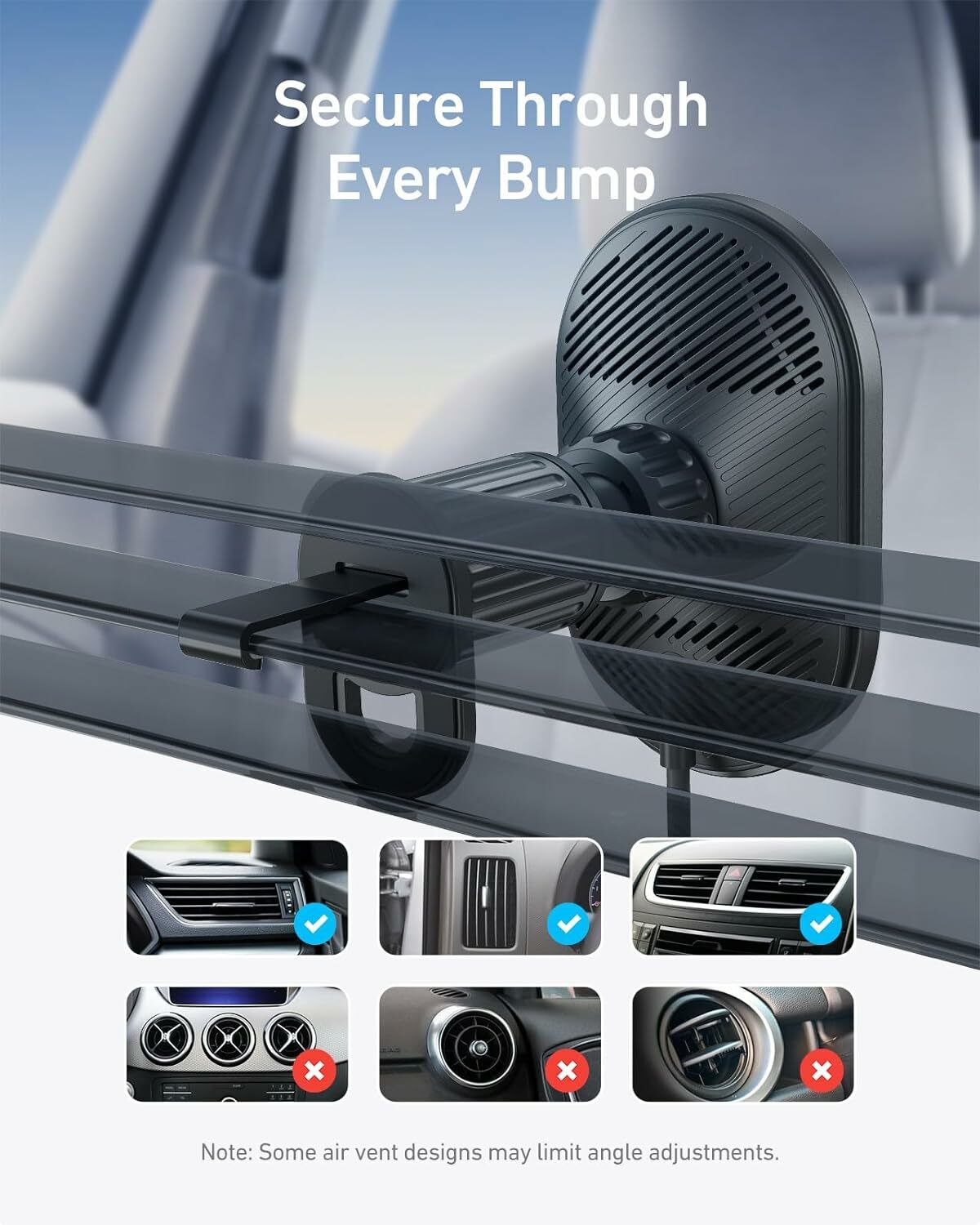 Anker MagGo Trådløs Biloplader, 15W, 1.67A, Sort B2932G11