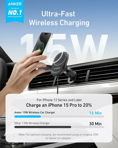 Anker MagGo Trådløs Biloplader, 15W, 1.67A, Sort B2932G11