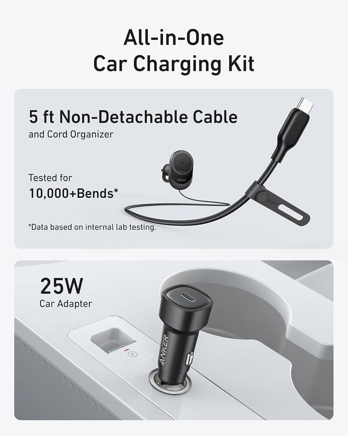 Anker MagGo Trådløs Biloplader, 15W, 1.67A, Sort B2932G11