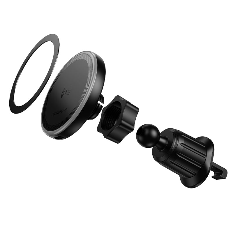 Trådløs Biloplader Borofone BH224 Flash, 15W, 1.67A, Sort