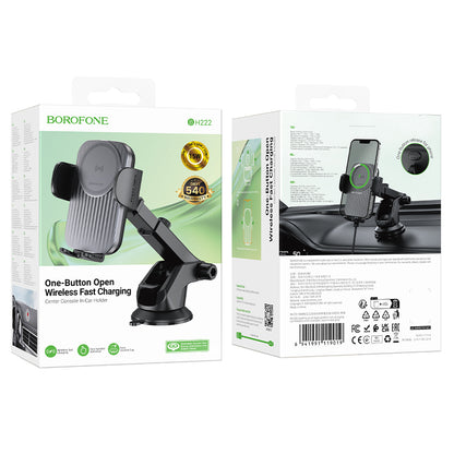 Trådløs Biloplader Borofone BH222 Leading, 15W, 1.67A, Sort