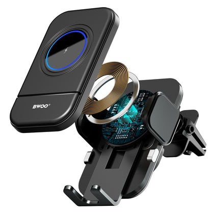 Trådløs Biloplader BWOO ZJ137, 15W, 1.67A, Sort