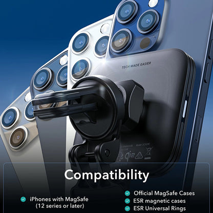 Trådløs Biloplader ESR HaloLock Vent, 15W, 1.67A, Sort