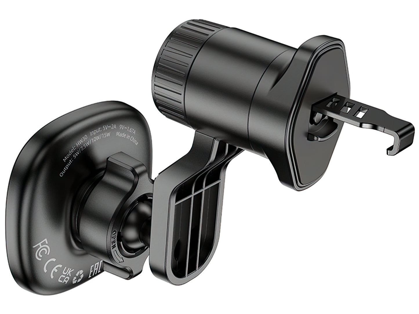Trådløs Biloplader HOCO HW30, 15W, 1.67A, Sort