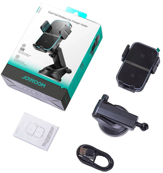 Trådløs Biloplader Joyroom JR-ZS246s, 15W, 1.67A, Sort