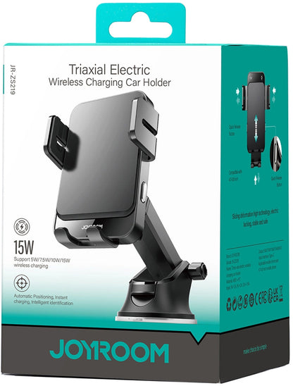 Trådløs Biloplader Joyroom JR-ZS219, 15W, 1.67A, Sort