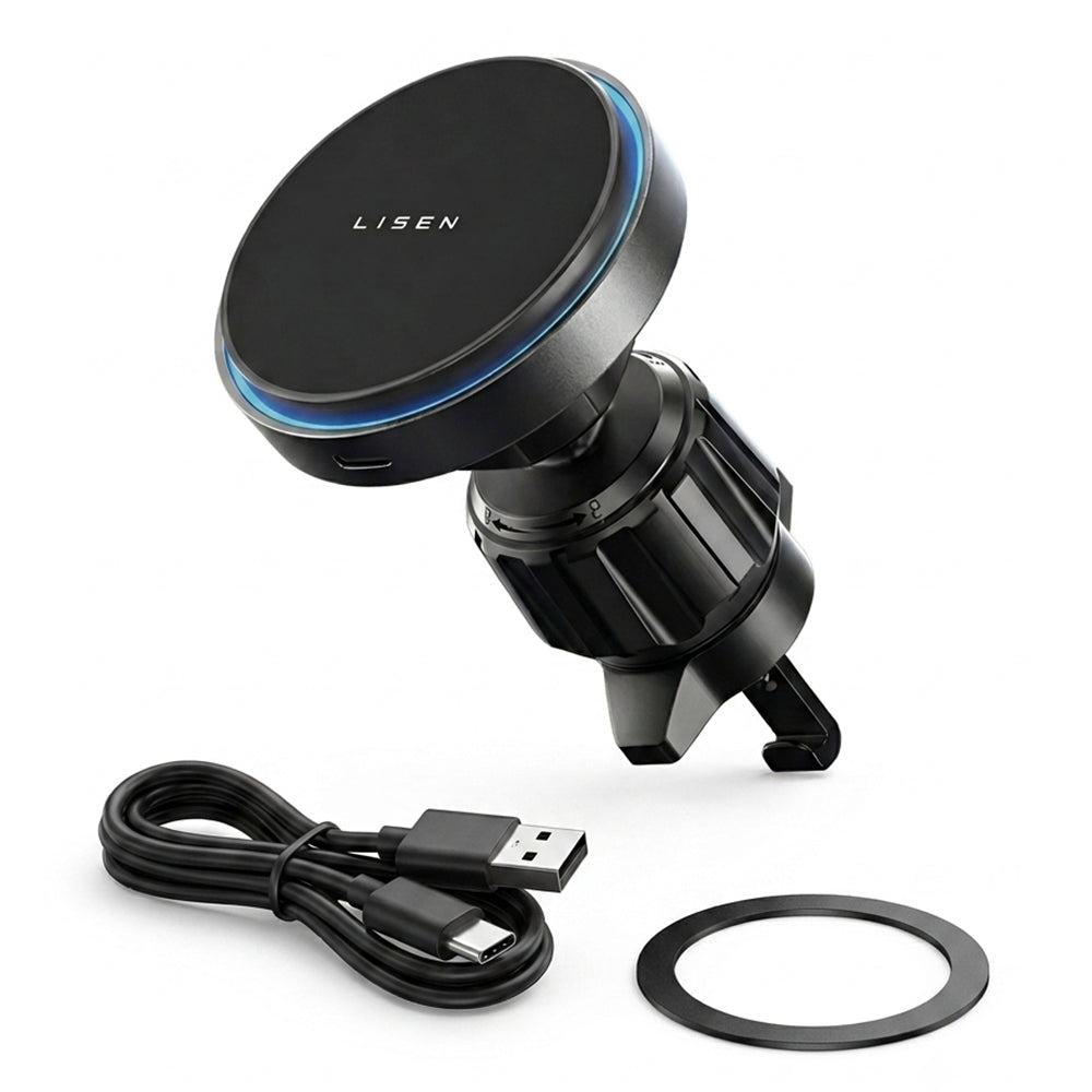 Trådløs Biloplader Lisen, 15W, 1.67A, Sort YL0225070006