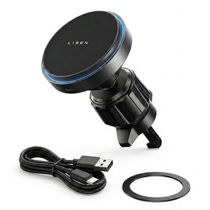 Trådløs Biloplader Lisen, 15W, 1.67A, Sort YL0225070006