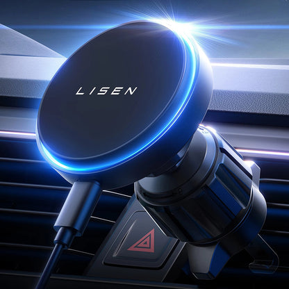 Trådløs Biloplader Lisen, 15W, 1.67A, Sort YL0225070006