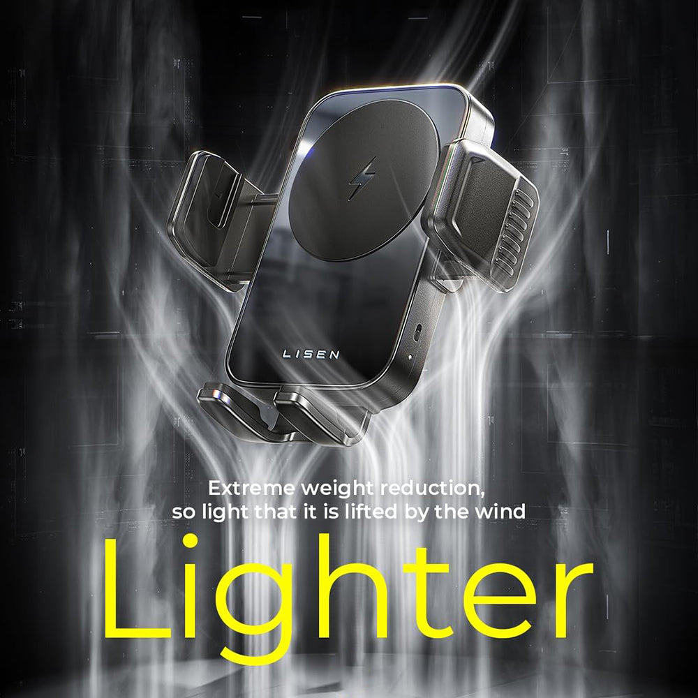 Trådløs Biloplader Lisen W605, 15W, 1.67A, Sort YL0225030014