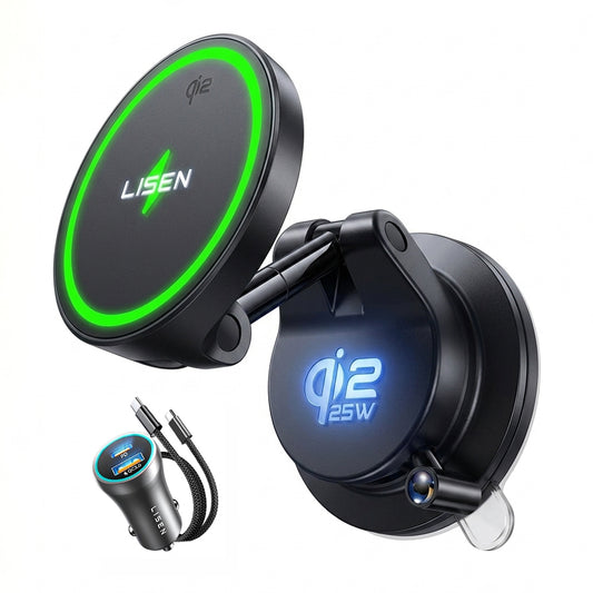 Trådløs Biloplader Lisen W608 Pro, 25W, Sort YL0225090001