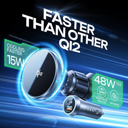 Trådløs Biloplader Lisen W701, 15W, 1.67A, Sort YL0224060042