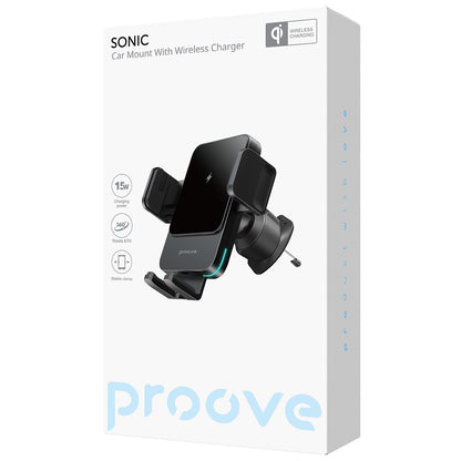 Proove Sonic Wireless Car Charger, 15W, 1.67A, Gray WHSN15002001