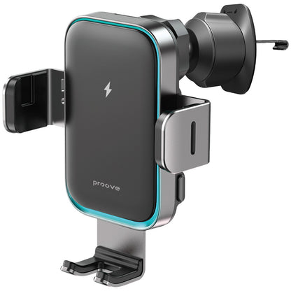 Trådløs Biloplader Proove Triple Clamp Pro, 15W, 1.67A, Grå WHTP15010004