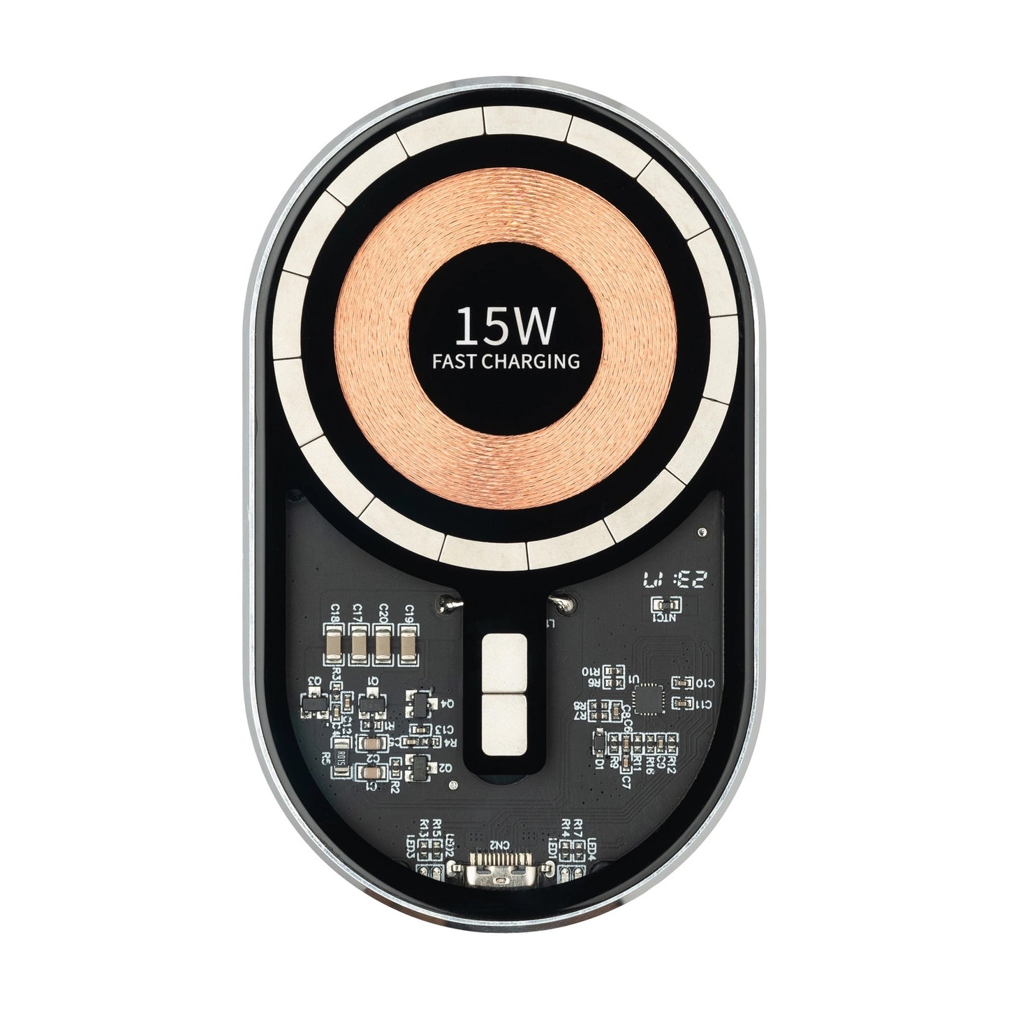 Trådløs Biloplader Qualo QTUS-K-15-07, 15W, 1.67A, Grå