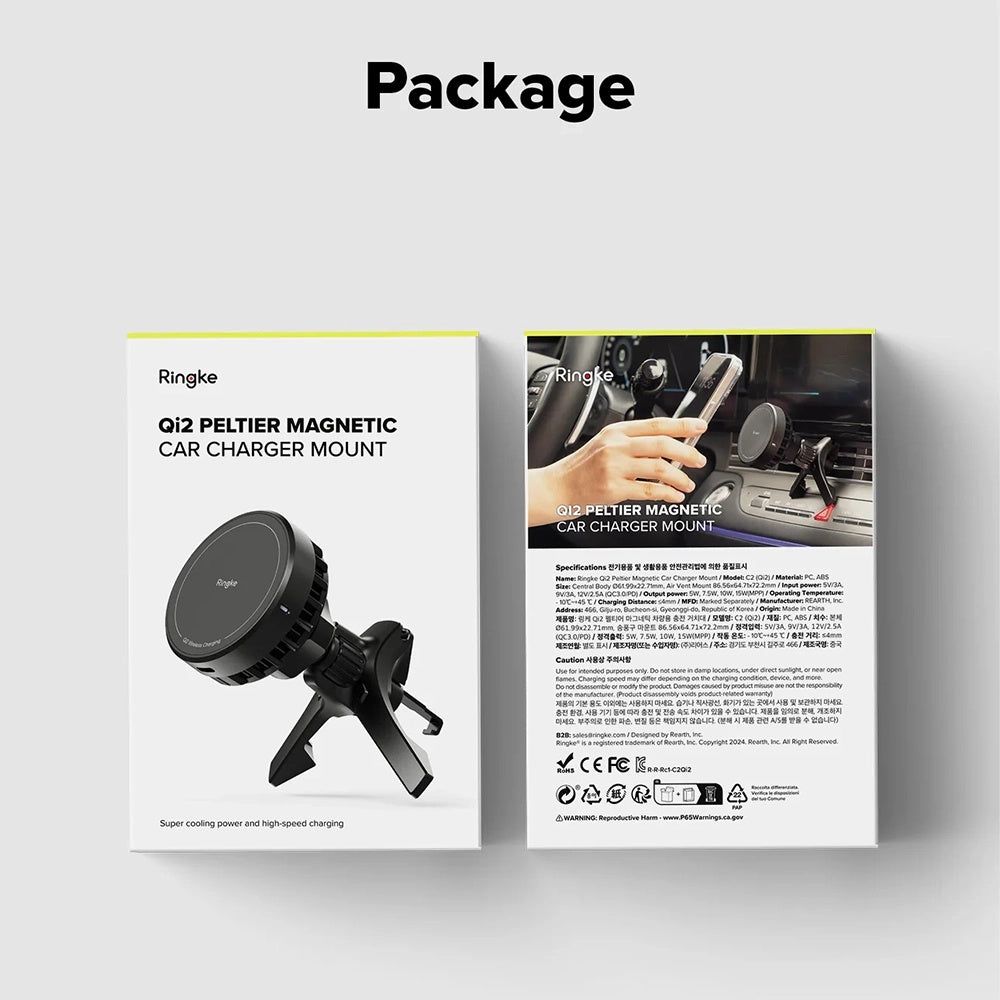 Trådløs Biloplader Ringke, 15W, 1.67A, Sort