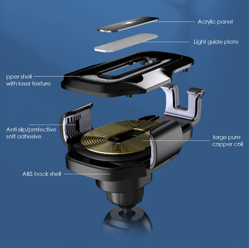 Trådløs Biloplader Sendem W33, 15W, 1.67A, Sort