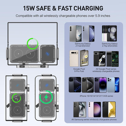 Trådløs Biloplader Techsuit SW1 ModoDock, 15W, 1.67A, Sort