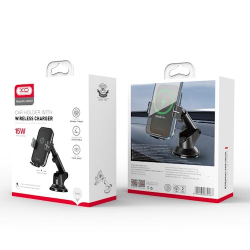 Trådløs Biloplader XO Design WX027, 15W, 1.67A, Sort