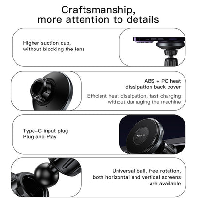 Trådløs Biloplader Yesido C190, 15W, 1.67A, Sort