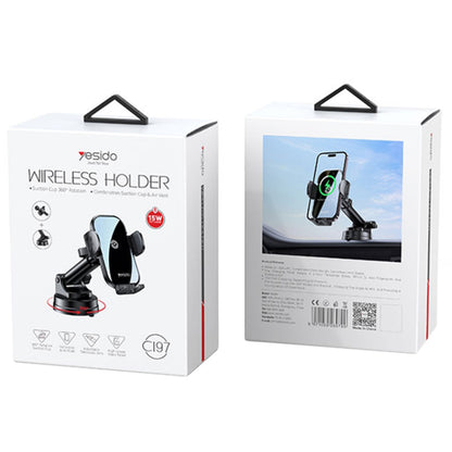 Trådløs Biloplader Yesido C197, 15W, 1.67A, Sort