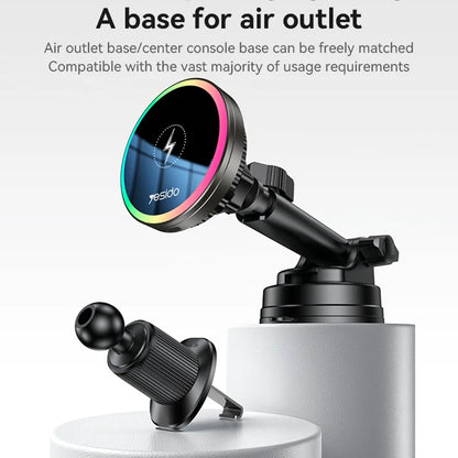 Trådløs Biloplader Yesido C315, 15W, 1.67A, Sort