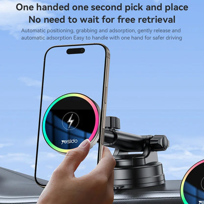 Trådløs Biloplader Yesido C315, 15W, 1.67A, Sort