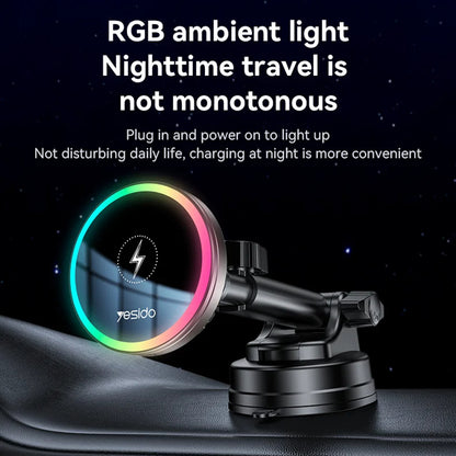Trådløs Biloplader Yesido C315, 15W, 1.67A, Sort