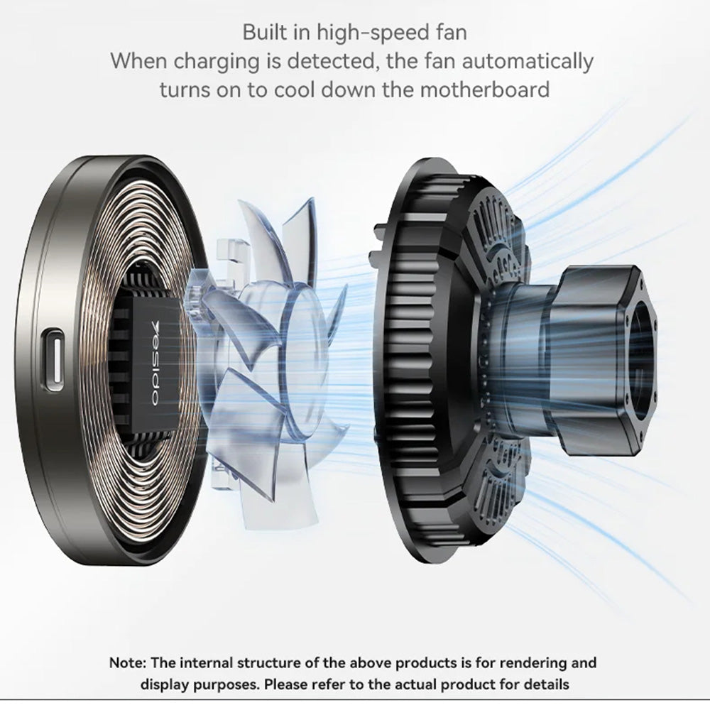 Trådløs Biloplader Yesido C315, 15W, 1.67A, Sort