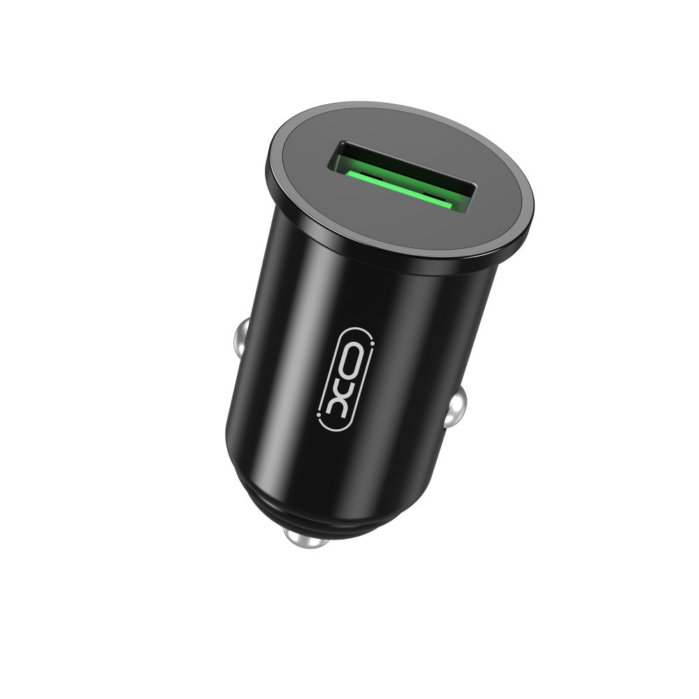 Biloplader XO Design CC35, 18W, 3A, 1 x USB-A, Sort