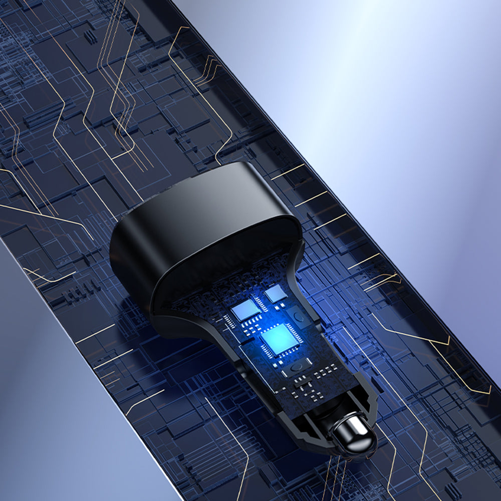 Biloplader Yesido Y47, 49W, 3A, 2 x USB-A - 1 x USB-C, Sort