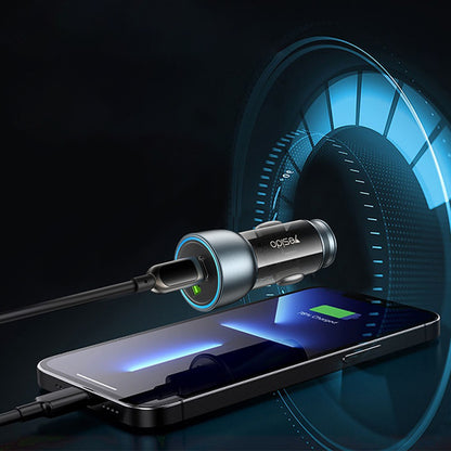 Biloplader Yesido Y49, 30W, 3A, 1 x USB-A - 1 x USB-C, Grå