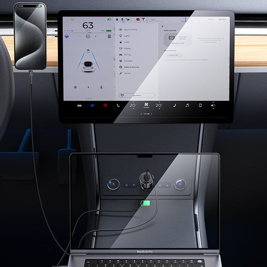 Biloplader Yesido Y65, 100W, 5A, 1 x USB-A - 1 x USB-C, Sort