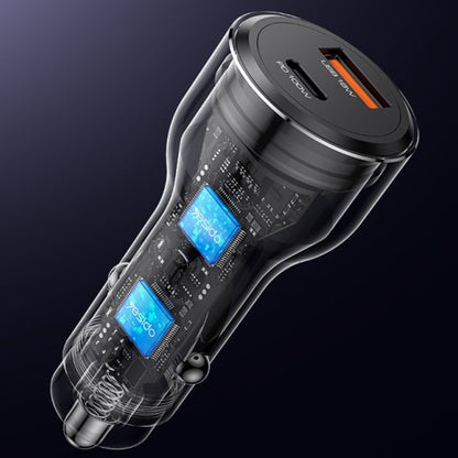 Biloplader Yesido Y65, 100W, 5A, 1 x USB-A - 1 x USB-C, Sort