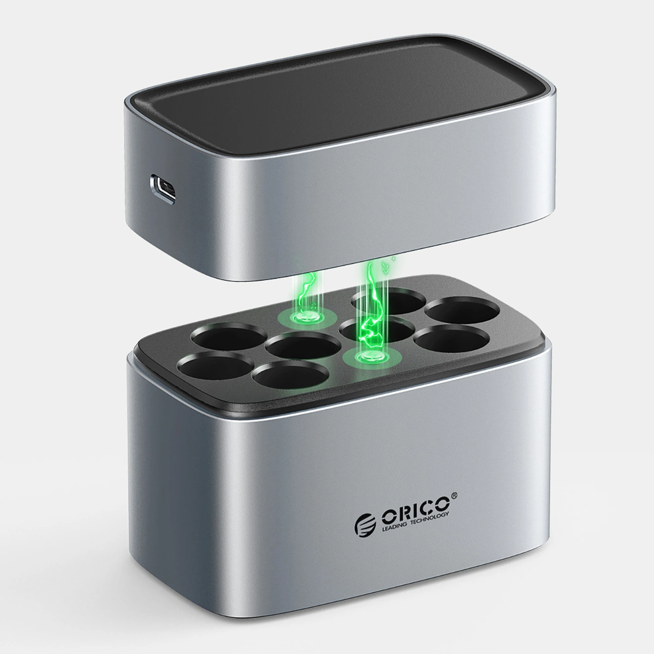 Orico EV8 Batterioplader, AA, Grå