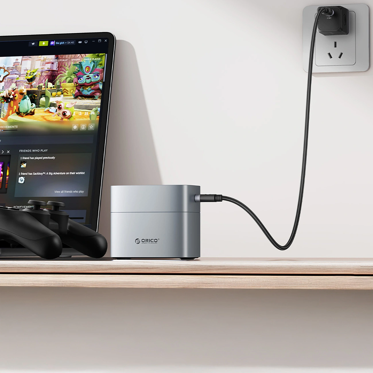Orico EV8 Batterioplader, AA, Grå