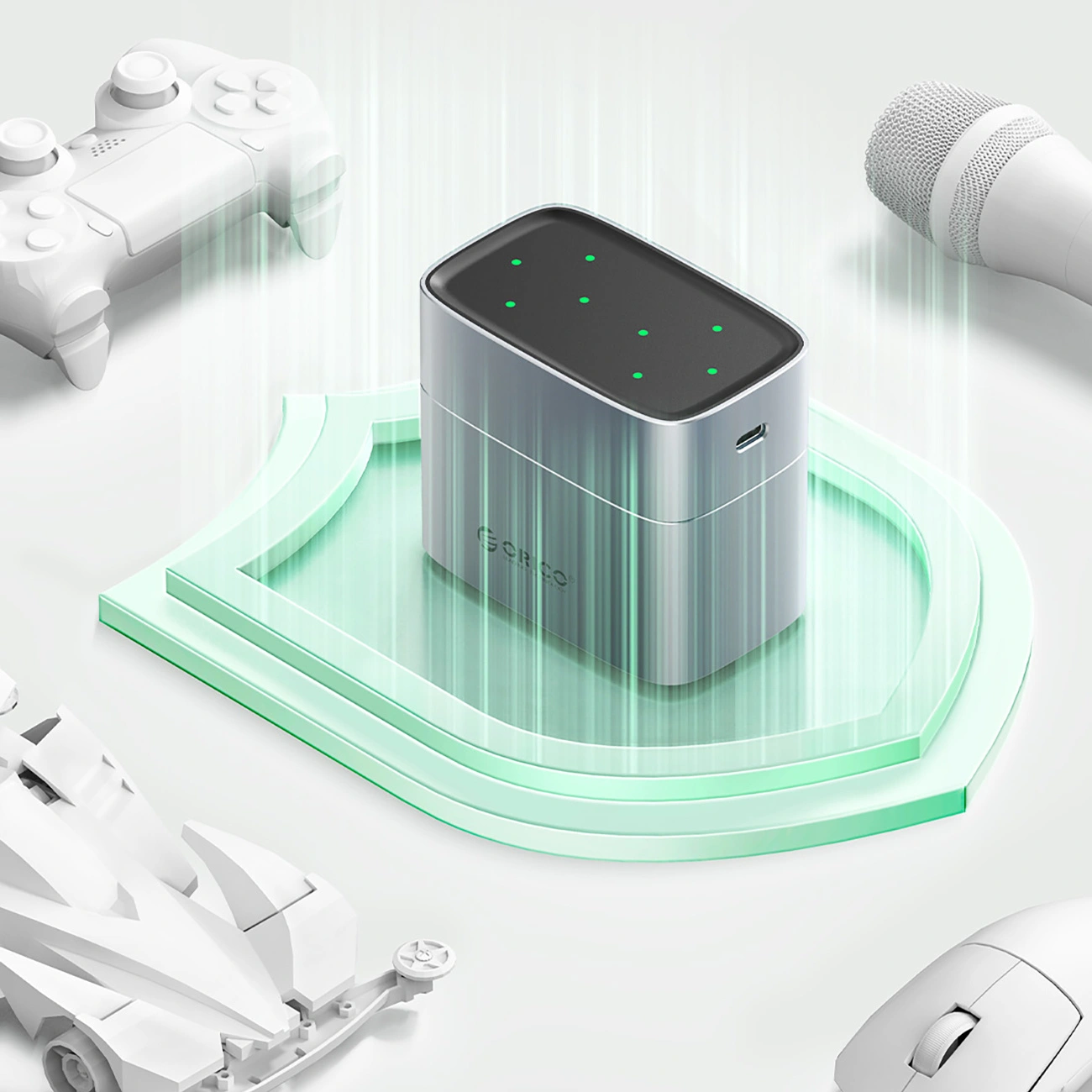 Orico EV8 Batterioplader, AA, Grå