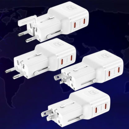 3MK Globe Travel Netoplader, 45W, 3A, 2 x USB-C, Hvid