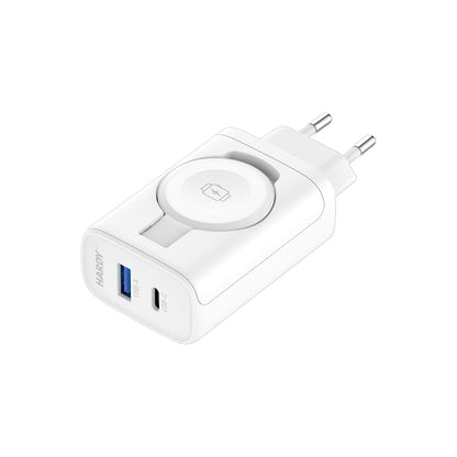 Netværksoplader 3MK Hardy 2in1, 33W, 3A, 1 x USB-A - 1 x USB-C, Hvid
