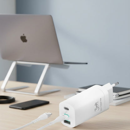 3MK HyperCharger Netoplader, 65W, 5A, 1 x USB-A - 2 x USB-C, Hvid
