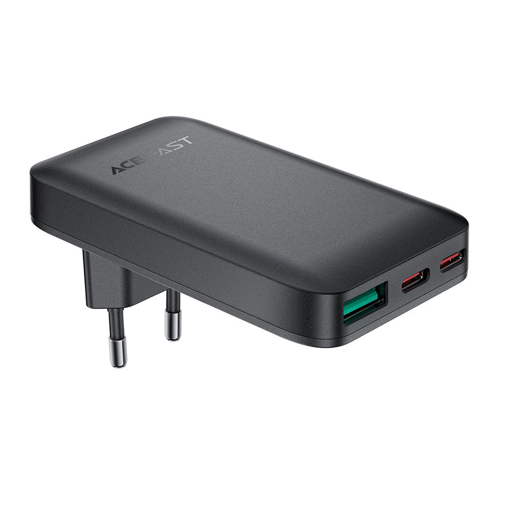 Netværksoplader Acefast A100, 65W, 3.25A, 1 x USB-A - 2 x USB-C, Sort