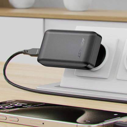 Netværksoplader Acefast A100, 65W, 3.25A, 1 x USB-A - 2 x USB-C, Sort