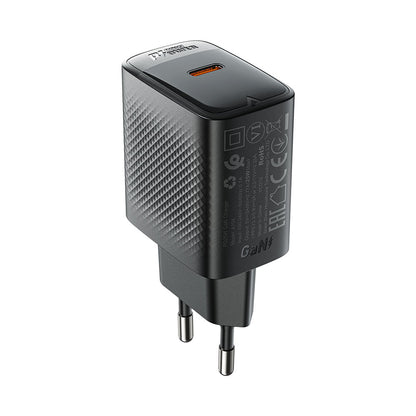 Netværksoplader Acefast A104, 25W, 3A, 1 x USB-C, Sort
