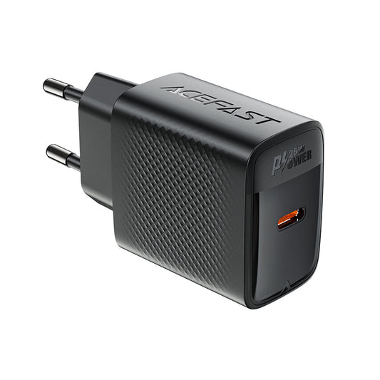 Netværksoplader Acefast A104, 25W, 3A, 1 x USB-C, Sort