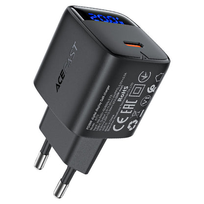 Netværksoplader Acefast A113 Display, 20W, 3A, 1 x USB-C, Sort