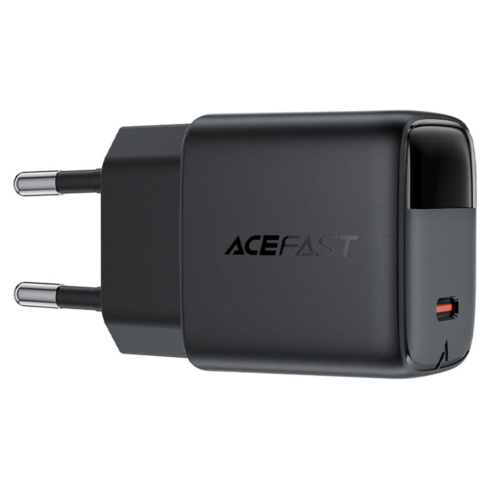 Netværksoplader Acefast A113 Display, 20W, 3A, 1 x USB-C, Sort
